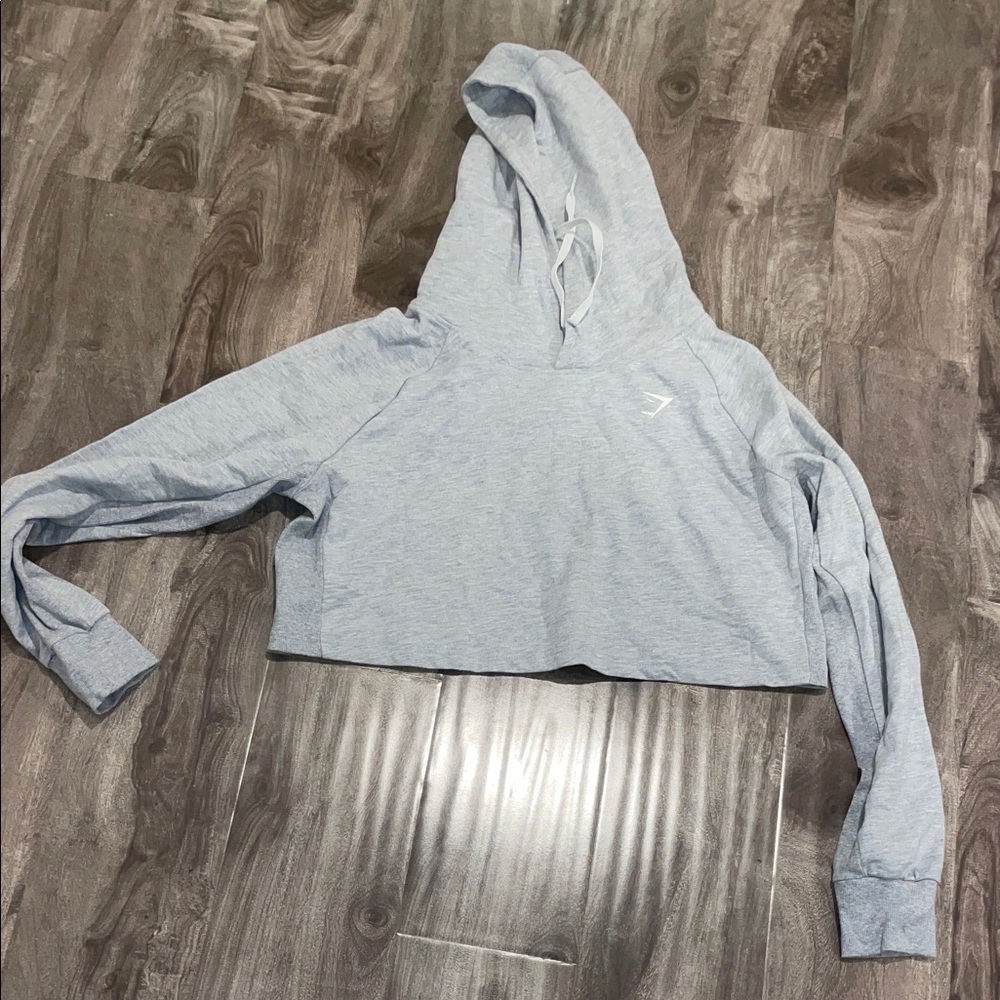 Gymshark Light Gray Cropped Hoodie